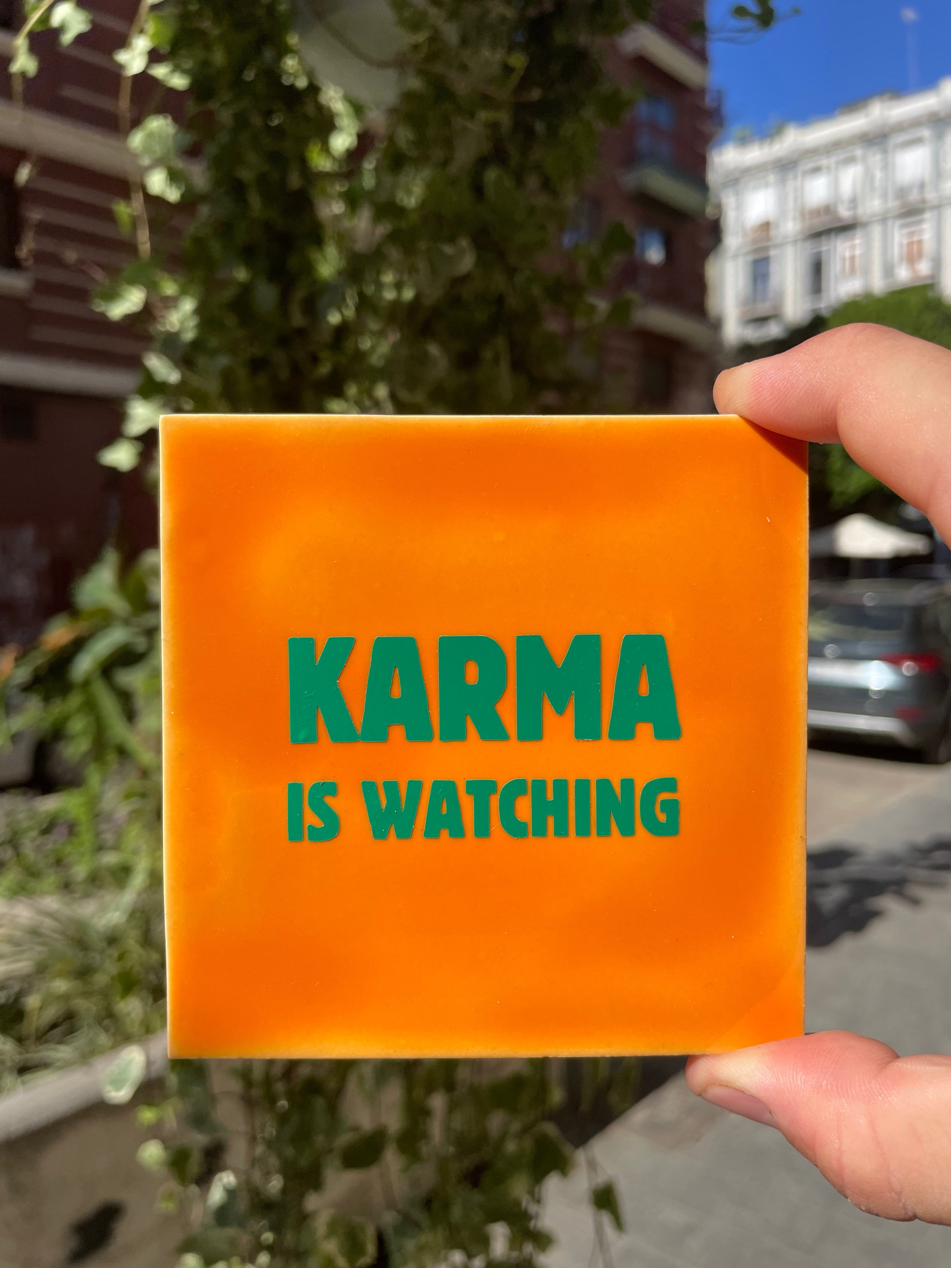 Azulejo Artesanal - Karma Is Watching