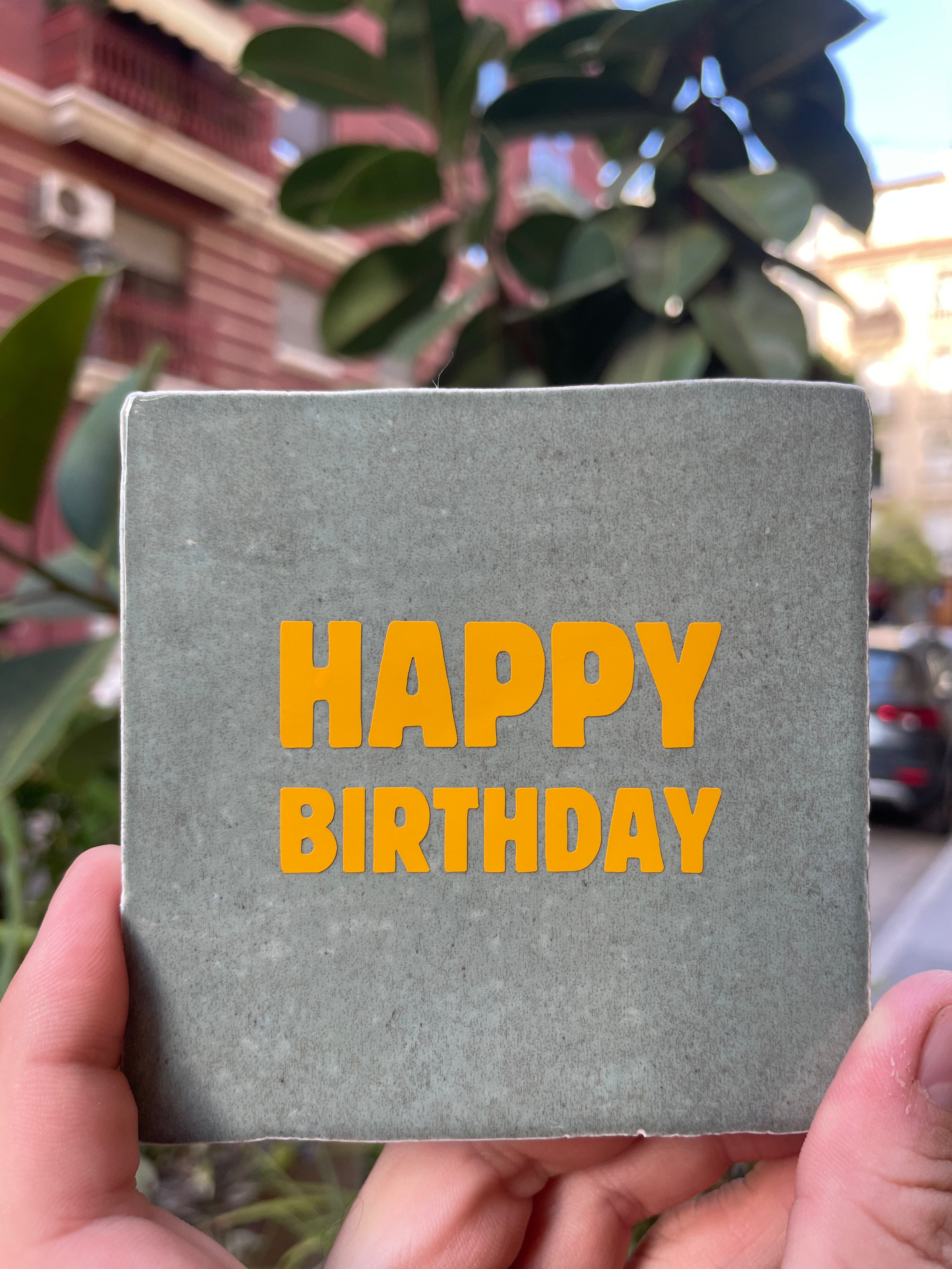 Azulejo Artesanal - Happy Birthday