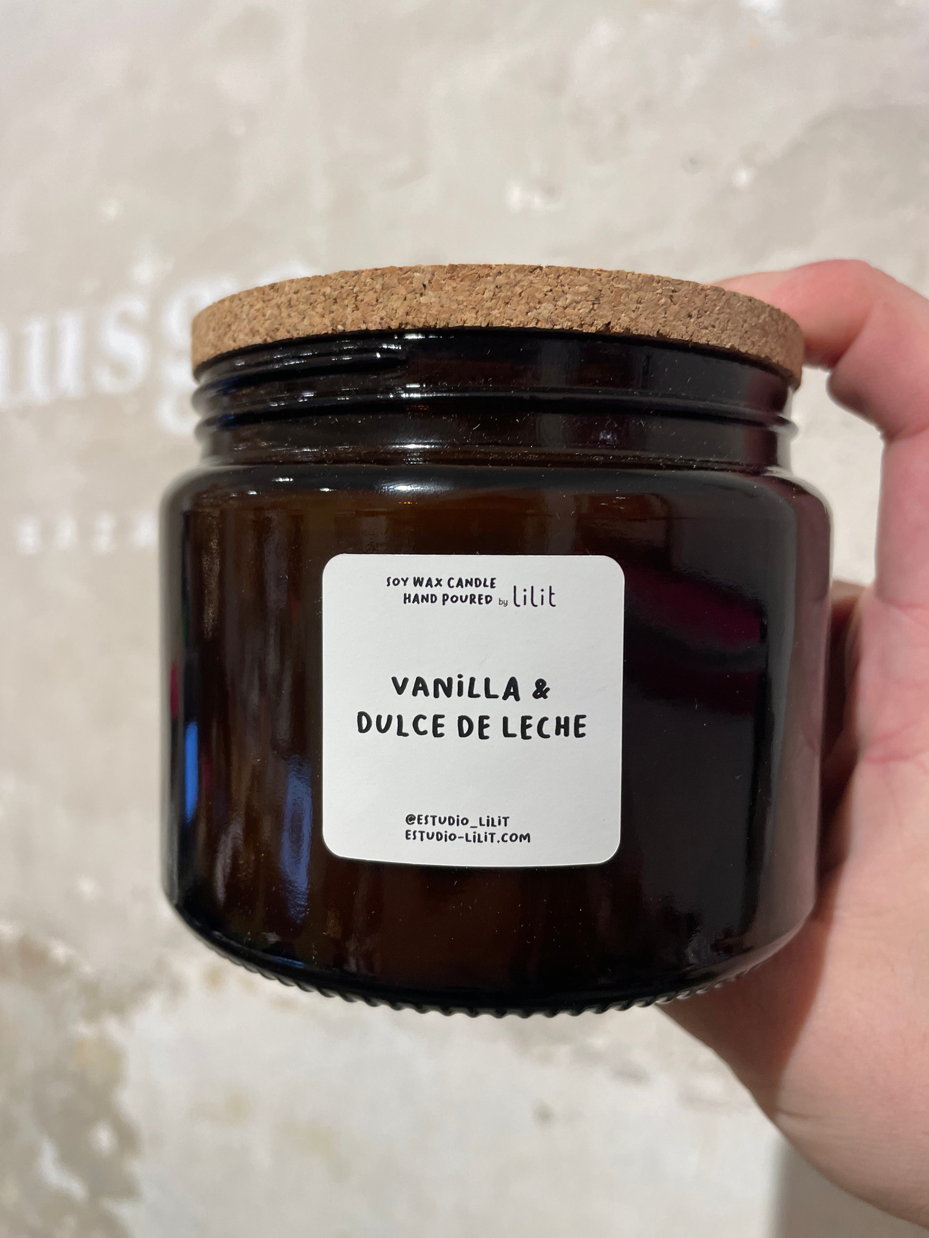 Vela de Soja Vainilla y Dulce de Leche 500ml - 80h