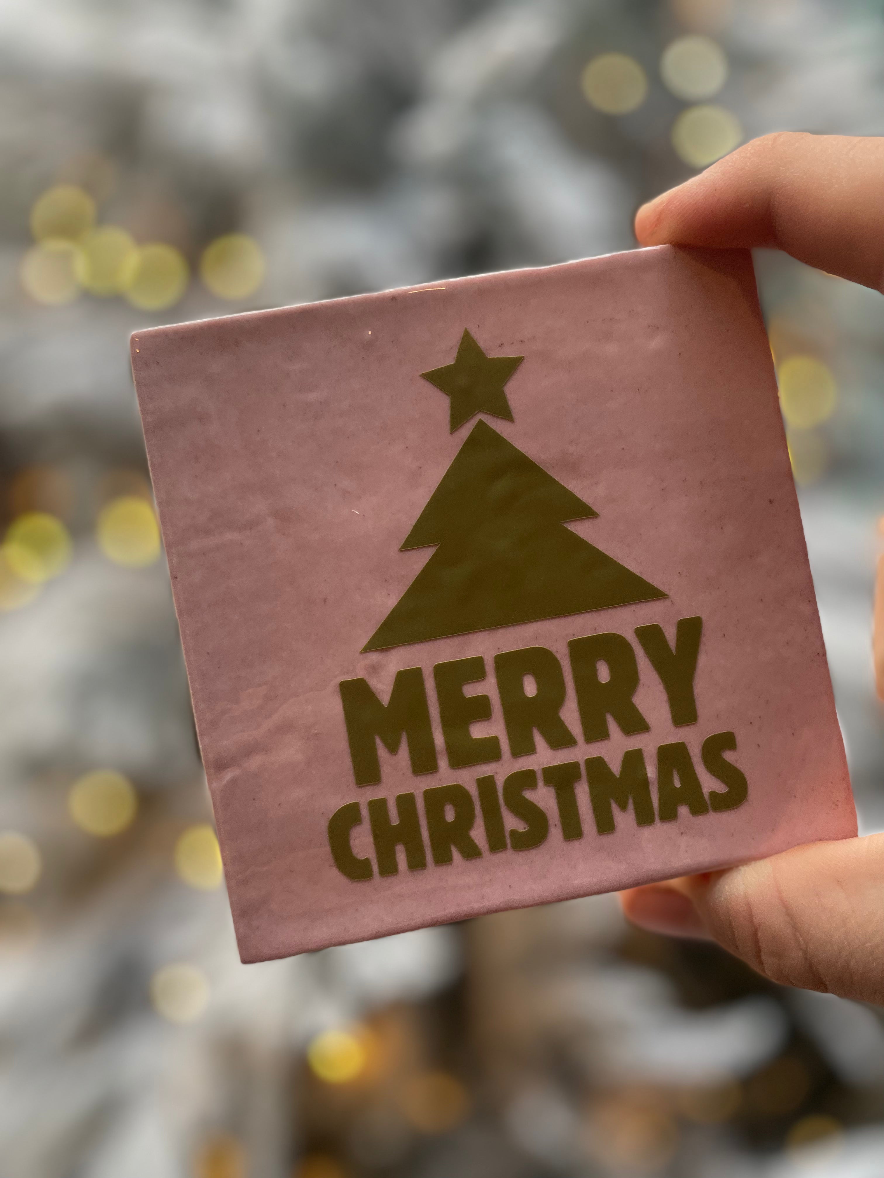Azulejo con estampado - Feliz Navidad