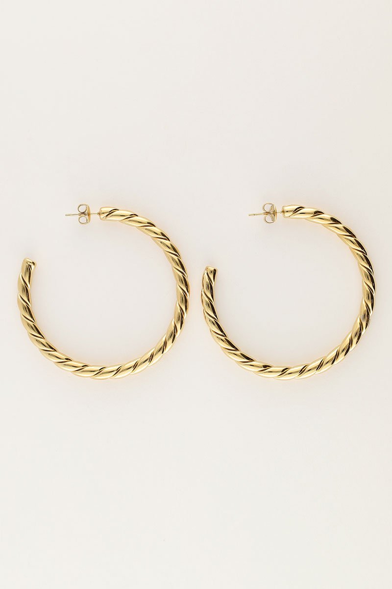 Bold Statement Braided Hoop Earrings – Large - Musgo Bazar