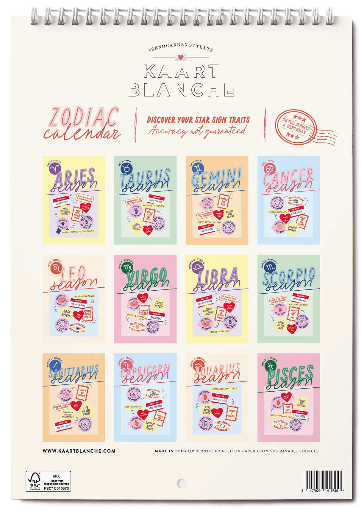 Calendar - Zodiac - Musgo Bazar