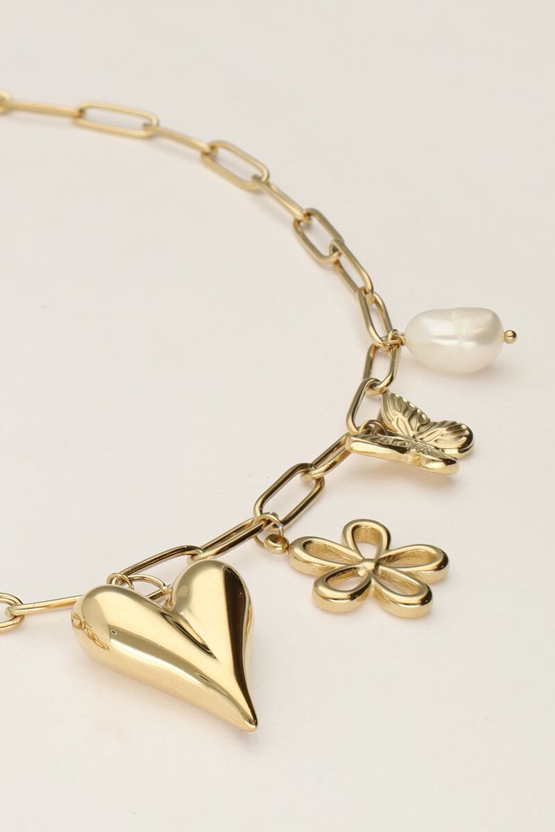 Chain Necklace with Multiple Charms - Musgo Bazar