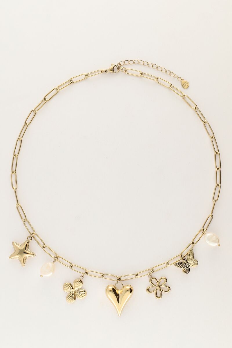 Chain Necklace with Multiple Charms - Musgo Bazar