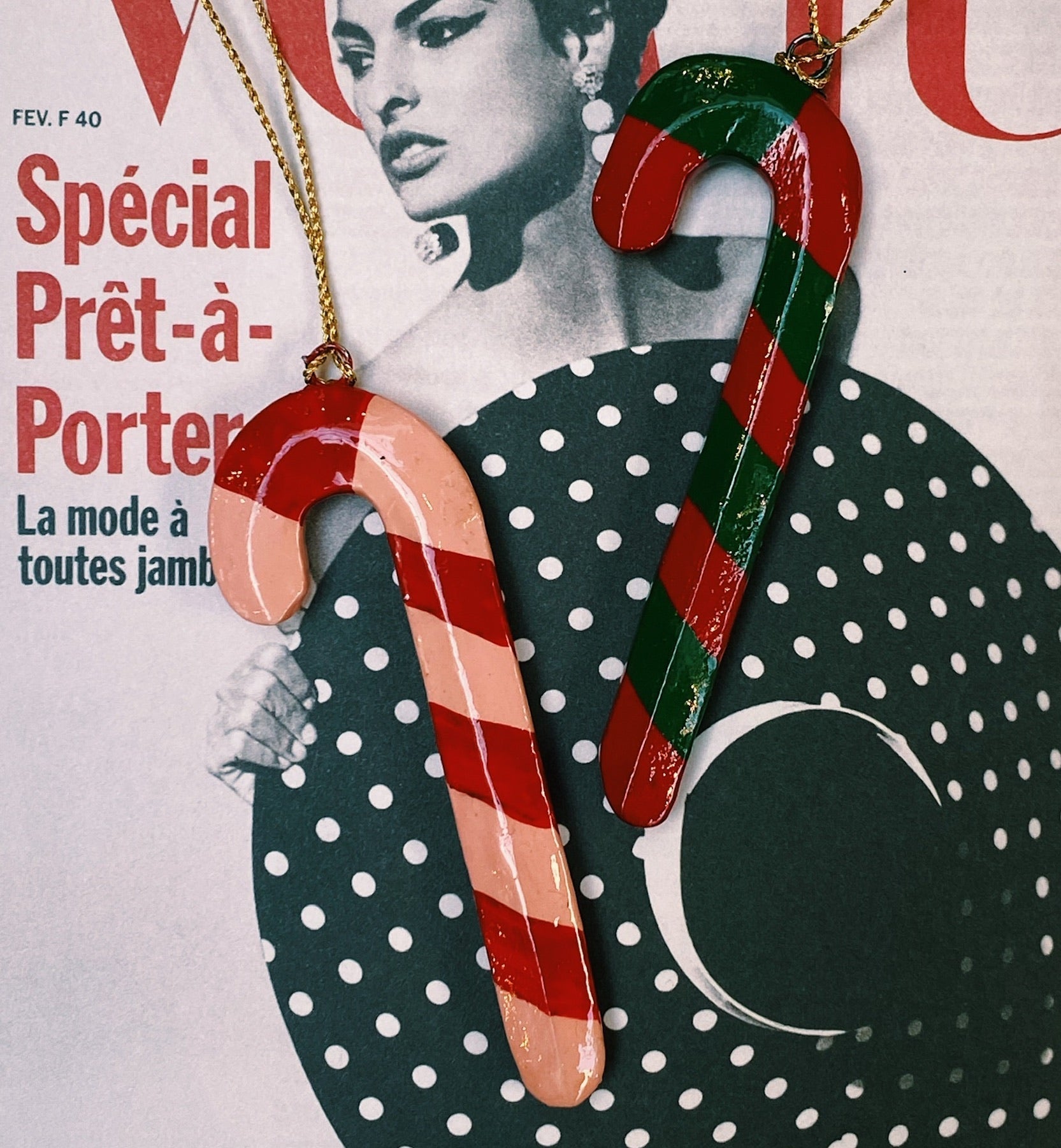 Christmas Ornament Anna+Nina - Set of 2 Candy Cane - Musgo Bazar