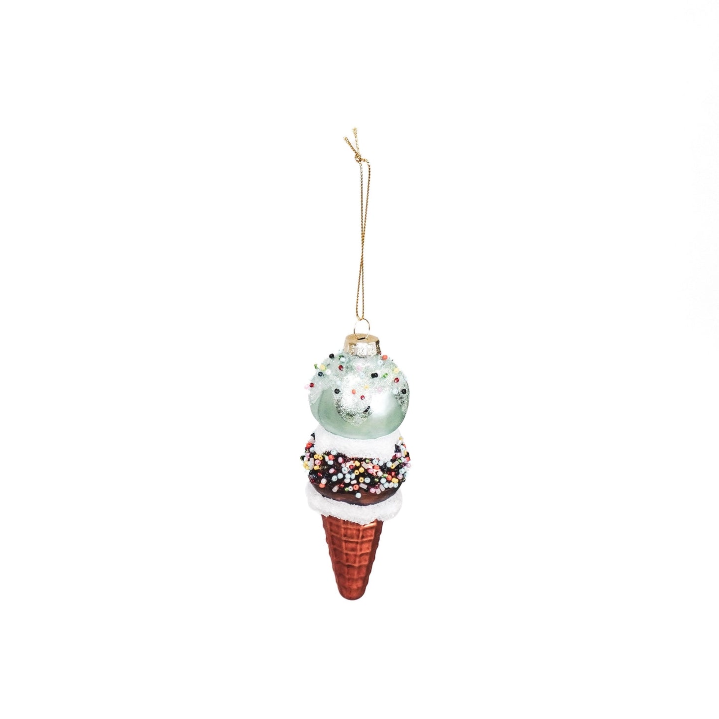 Christmas Ornament - Ice cream blue - brown - Musgo Bazar