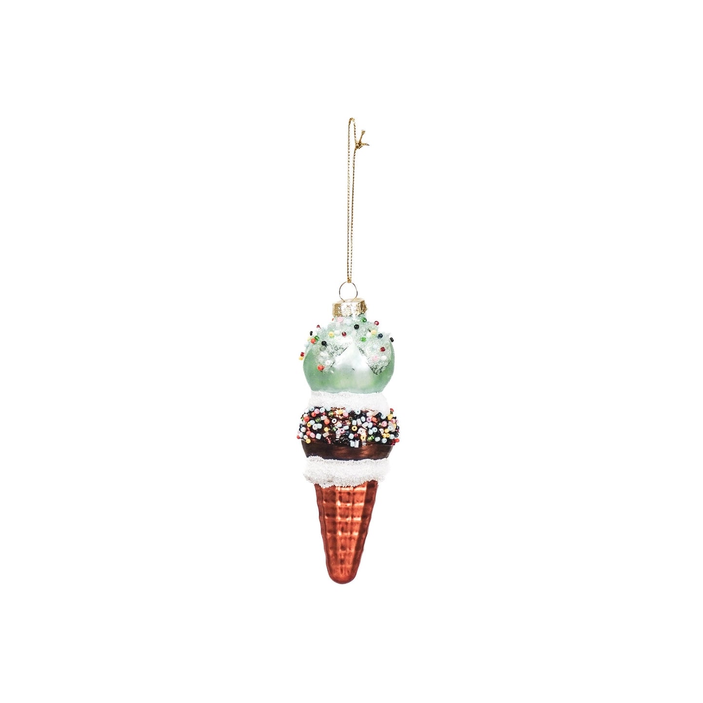 Christmas Ornament - Ice cream blue - brown - Musgo Bazar
