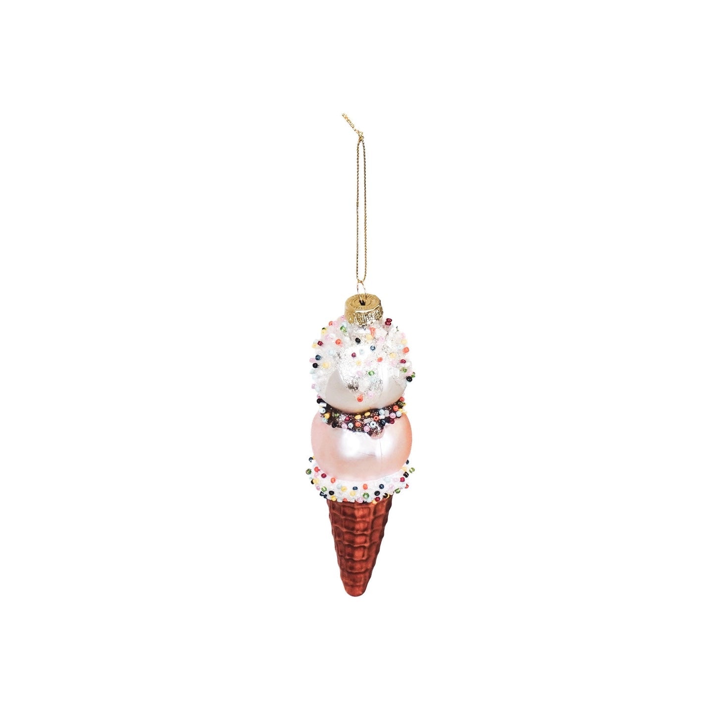 Christmas Ornament - Ice cream rose - white - Musgo Bazar