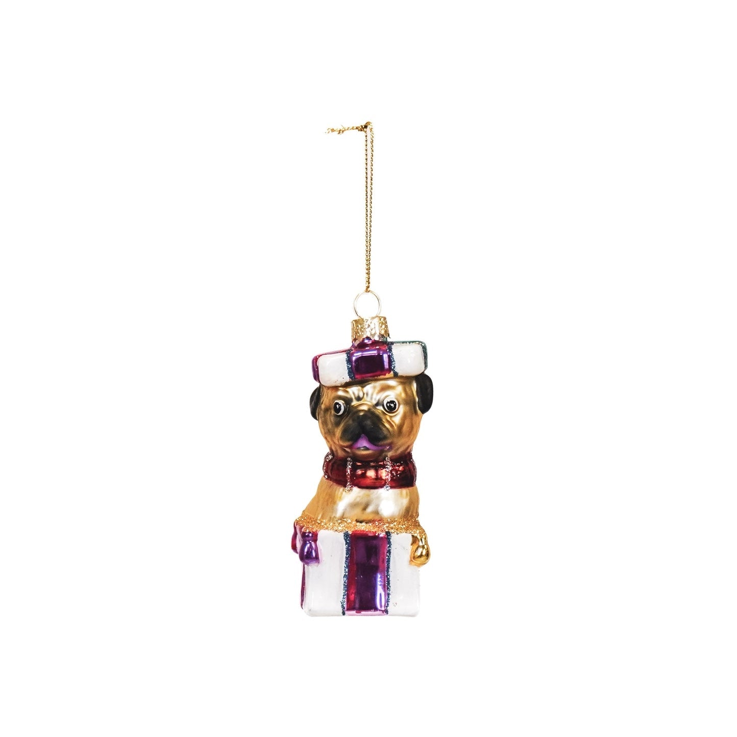 Christmas Ornament - Present Dog - Musgo Bazar