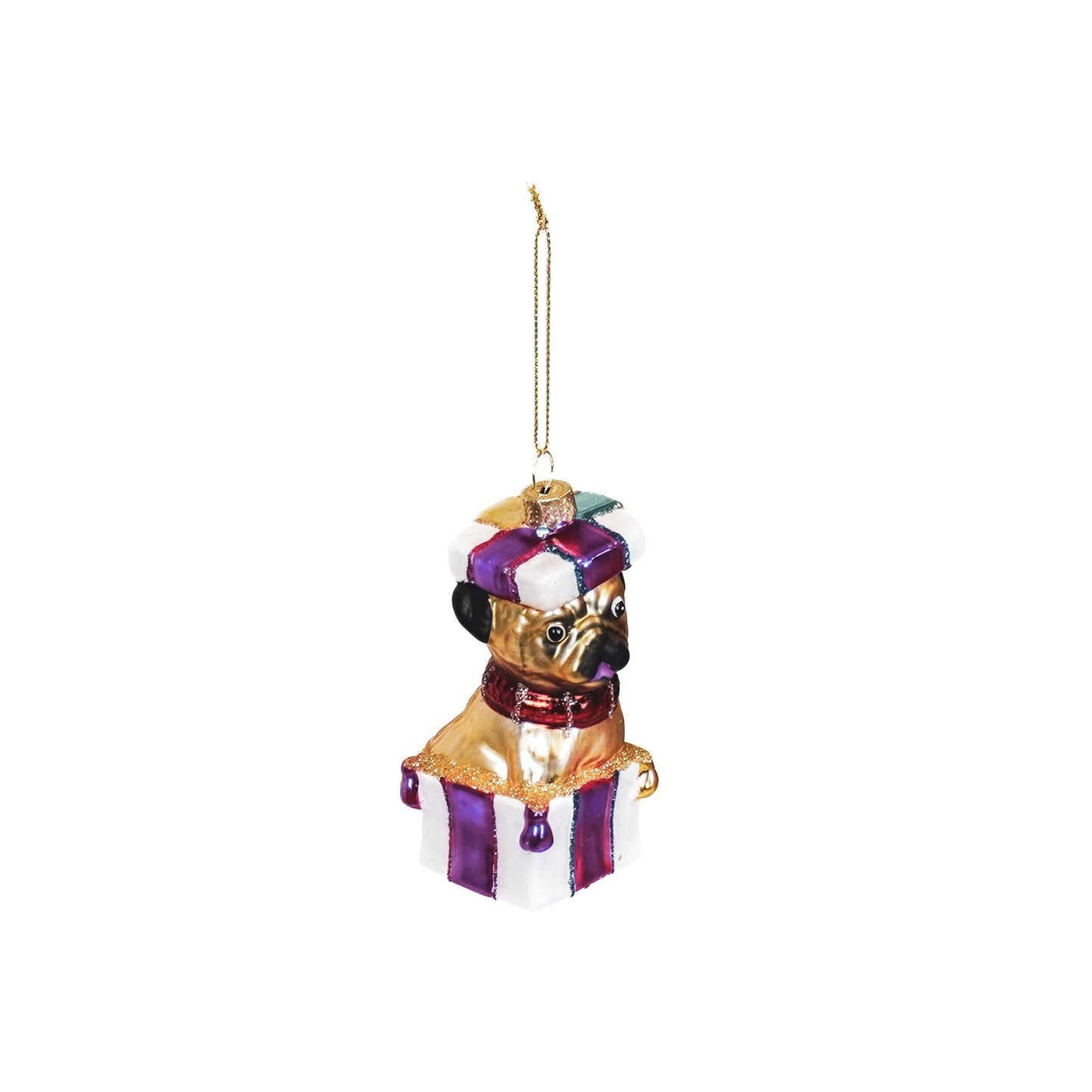 Christmas Ornament - Present Dog - Musgo Bazar