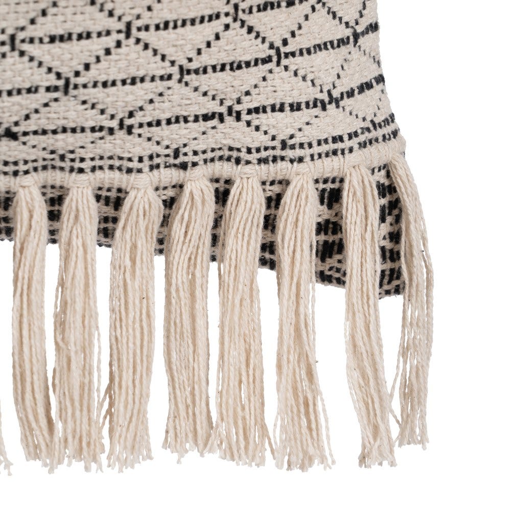 CUSHION BEIGE - BLACK COTTON DECORATION 30 X 60 CM - Musgo Bazar