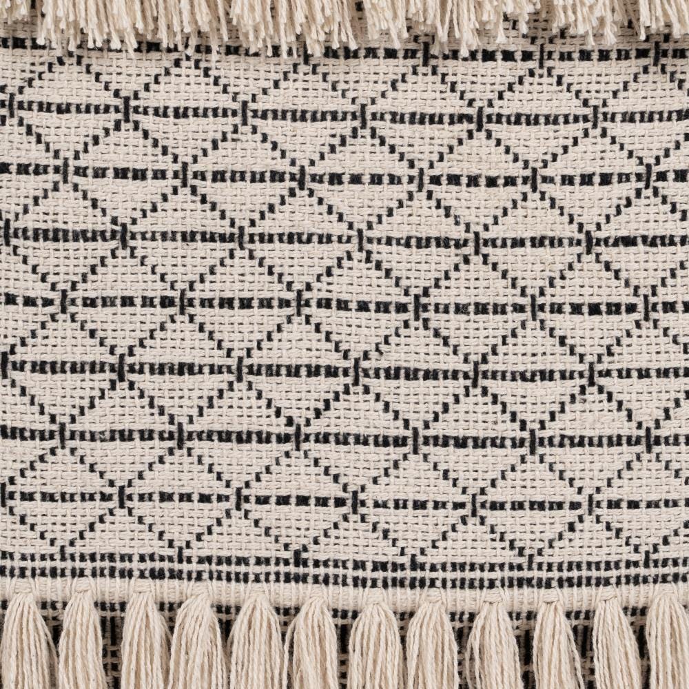 CUSHION BEIGE - BLACK COTTON DECORATION 45 X 45 CM Model 2 - Musgo Bazar