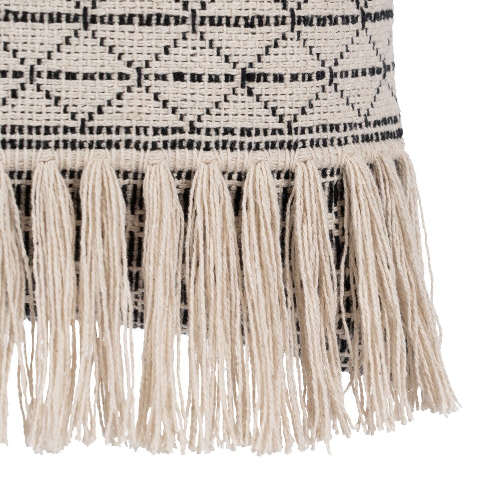 CUSHION BEIGE - BLACK COTTON DECORATION 45 X 45 CM Model 2 - Musgo Bazar
