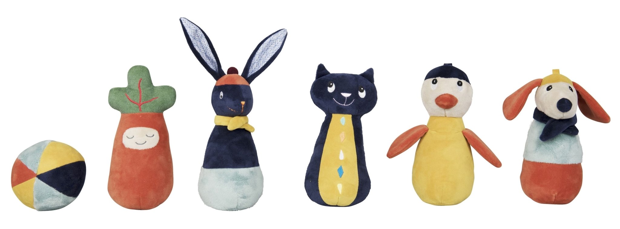 Ebulobo - Set of 5 Skittles + Bell Ball - Musgo Bazar