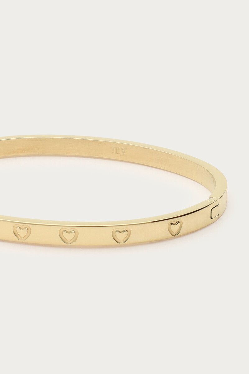 Engraved Hearts Bangle – Stainless Steel - Musgo Bazar