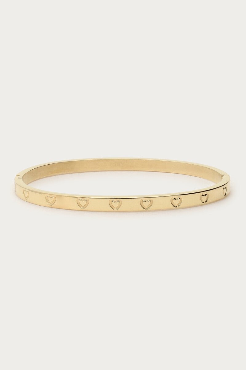 Engraved Hearts Bangle – Stainless Steel - Musgo Bazar