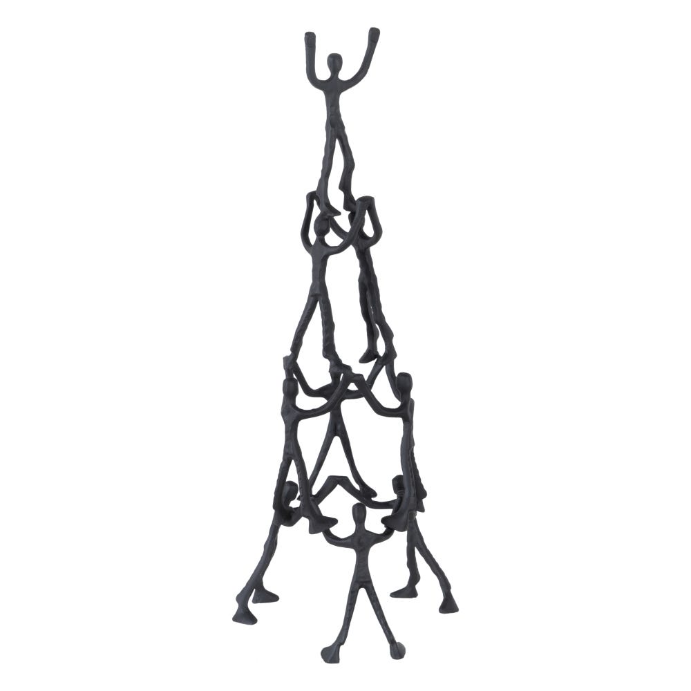 FIGURE BLACK ALUMINUM DECORATION 27 X 27 X 74 CM - Musgo Bazar