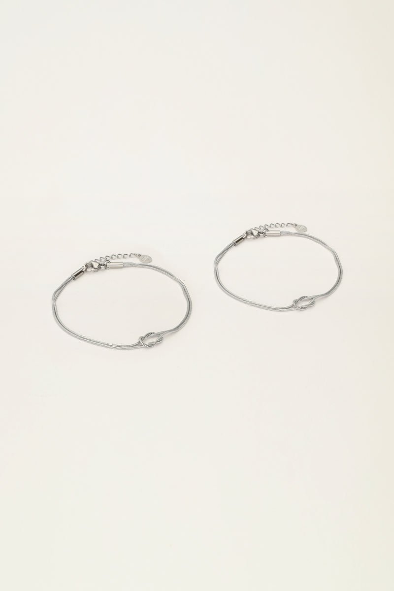 Forever Connected Bracelet Set – Minimalist Stainless Steel - Musgo Bazar