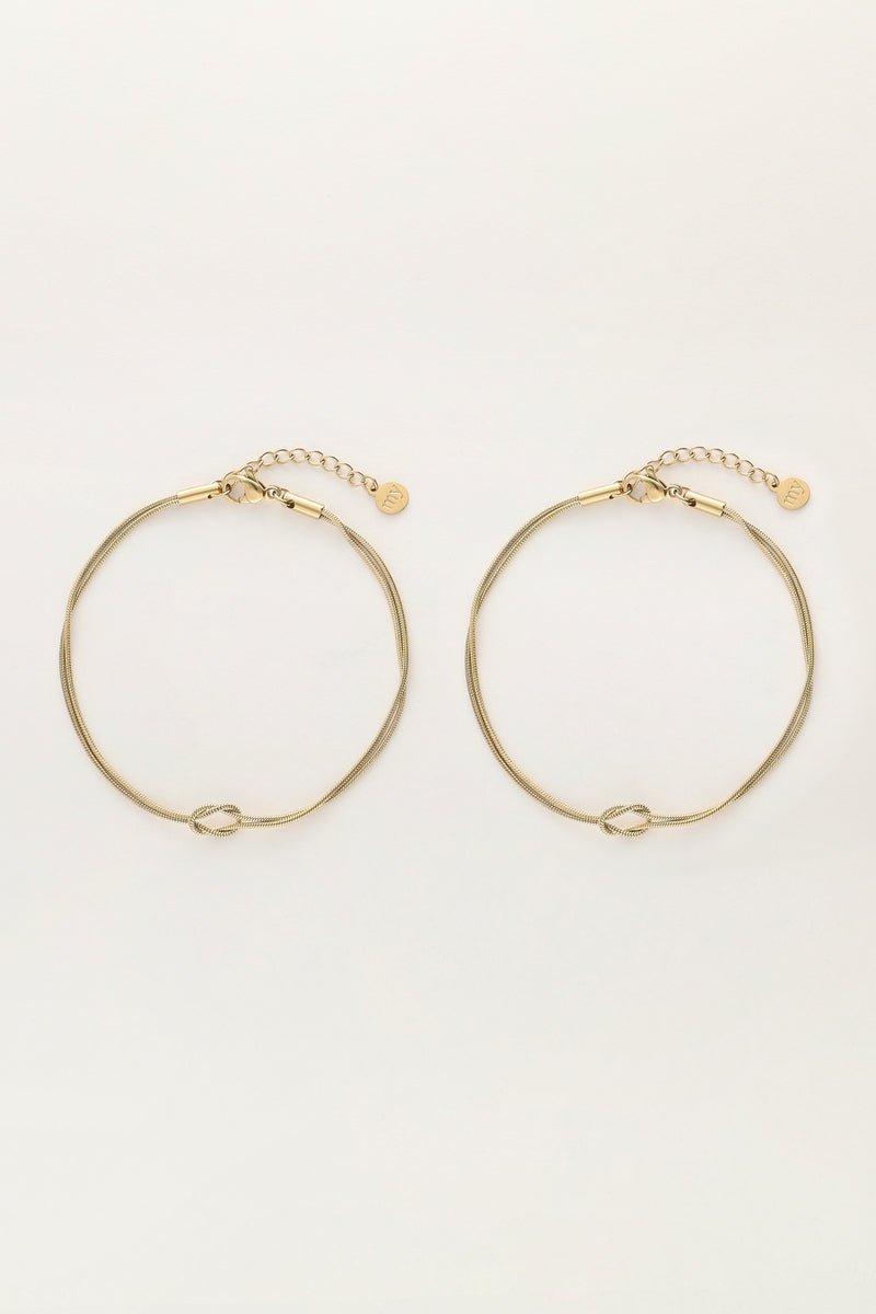 Forever Connected Bracelet Set – Minimalist Stainless Steel - Musgo Bazar