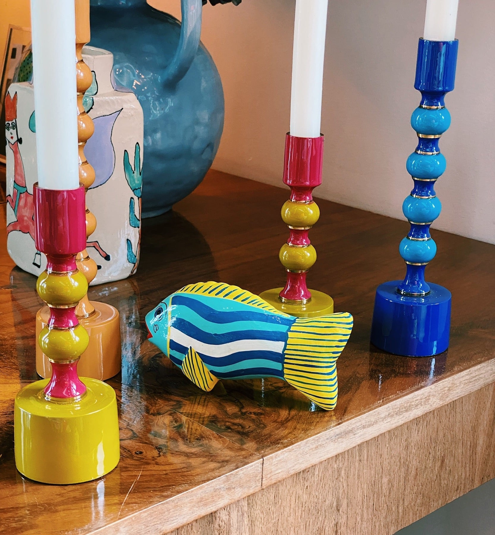 Green Richie Small Candle Holder - Musgo Bazar