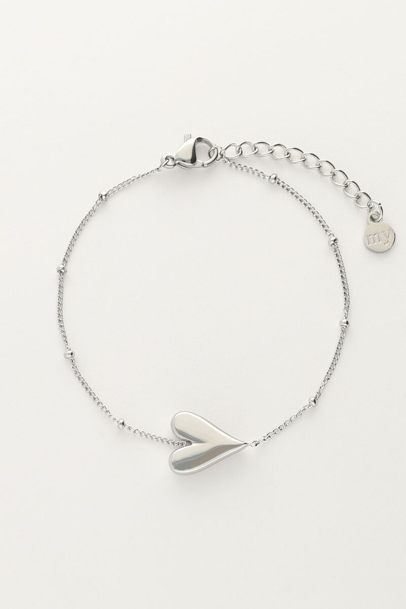 Horizontal Heart Bracelet – Stainless Steel - Musgo Bazar