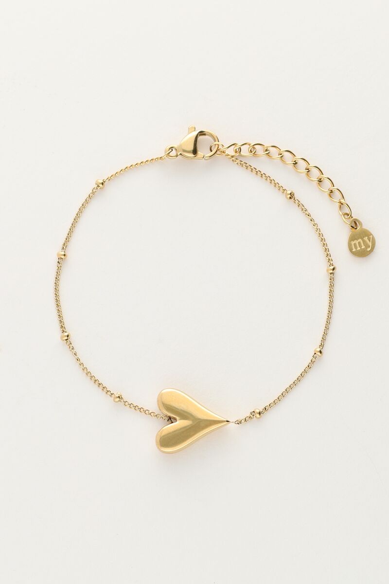 Horizontal Heart Bracelet – Stainless Steel - Musgo Bazar