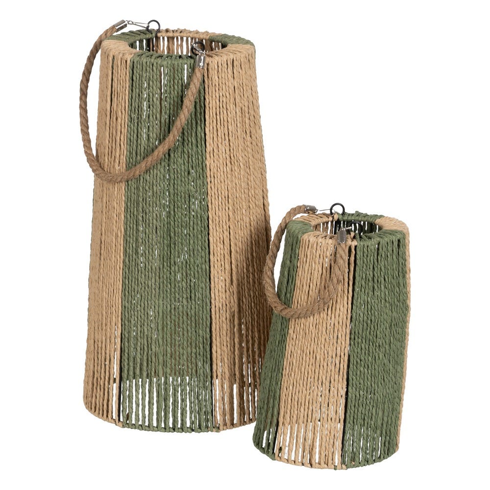 LANTERN CANDLE HOLDER - Green Kraft - Musgo Bazar