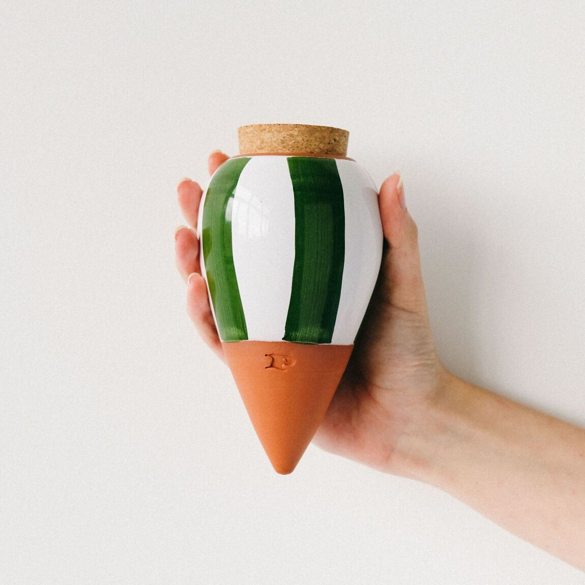 Moisturizing Olla - Green and White Striped - Musgo Bazar