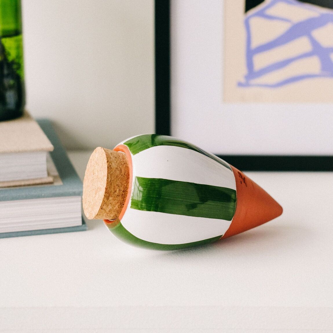 Moisturizing Olla - Green and White Striped - Musgo Bazar