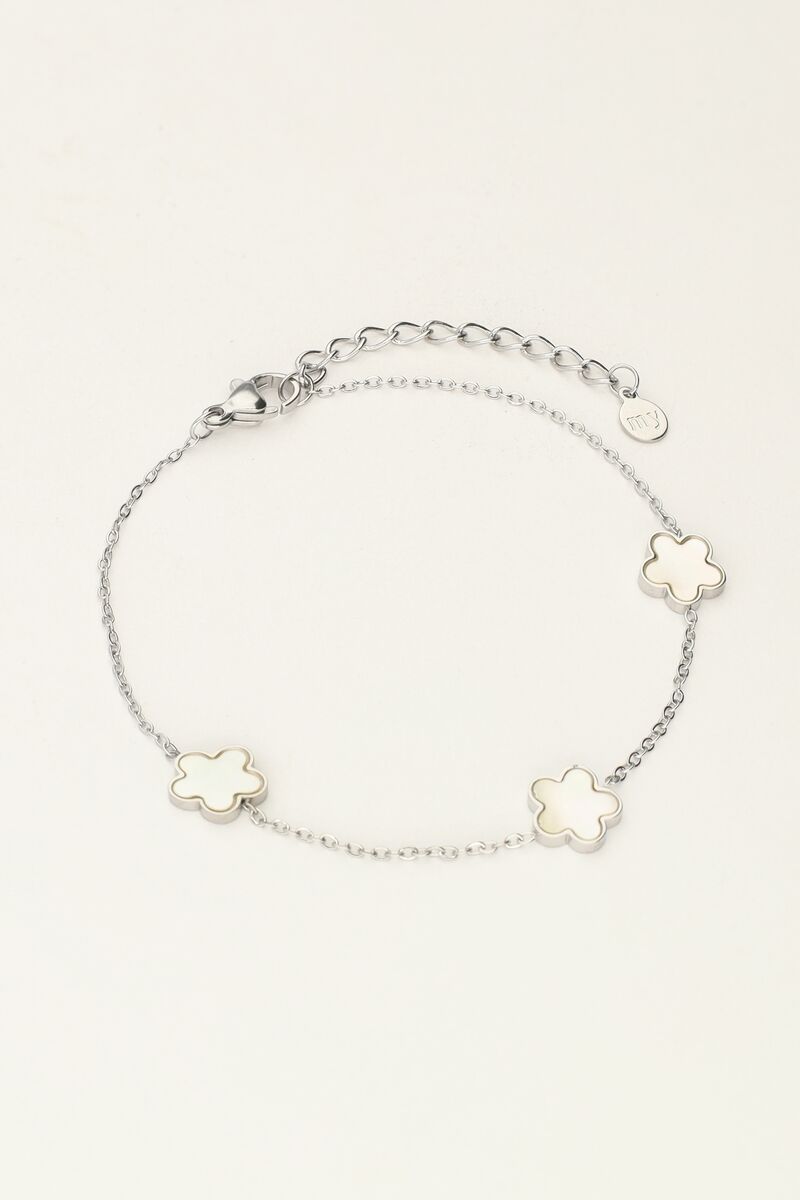 Mother of Pearl Flower Bracelet – Minimalist & Stainless Steel - Musgo Bazar