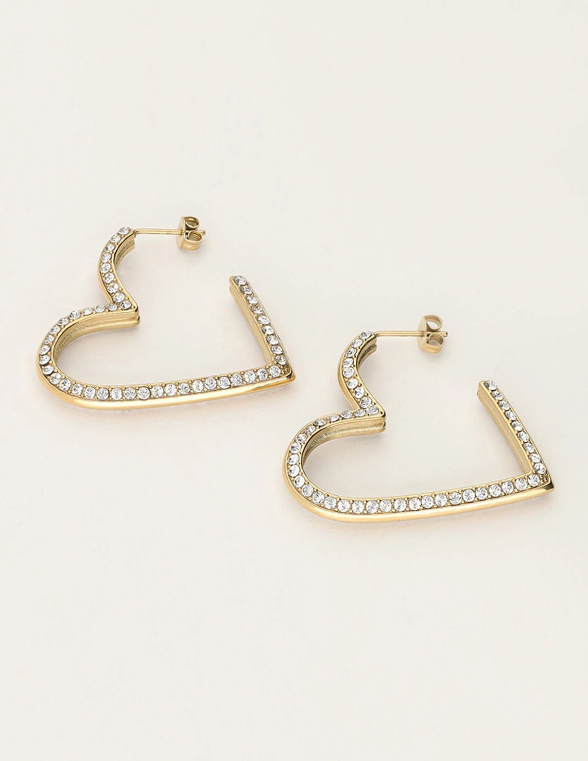 My Jewellery Starry Heart Earrings with Strass – Stainless Steel - Musgo Bazar