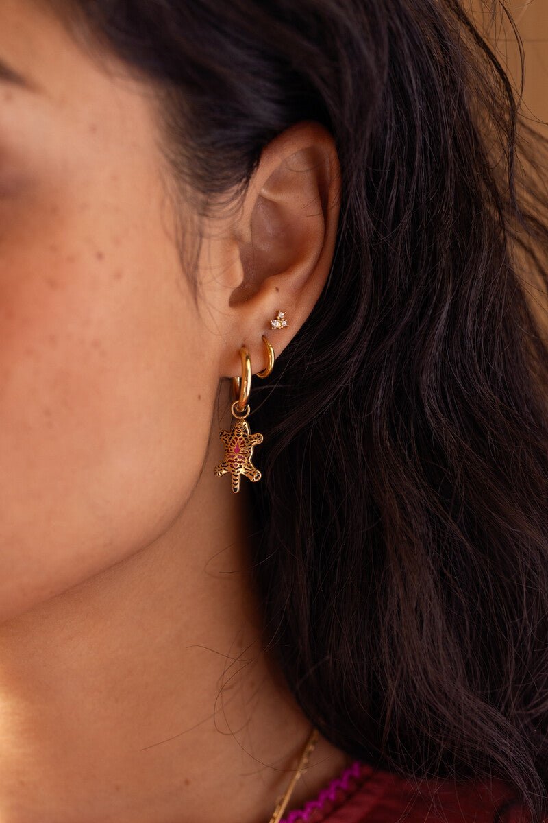 Mystic Leopard Hoop Earrings – Stainless Steel - Musgo Bazar