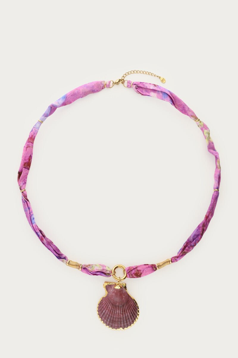 Nomads Bandana Necklace with Shell Pendant - Musgo Bazar