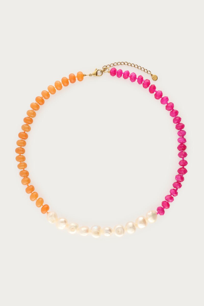 Nomads Beaded Necklace with Freshwater Pearls – 41.5cm - Musgo Bazar