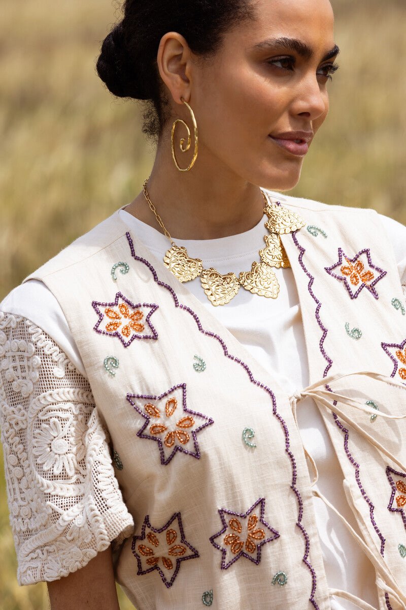 Nomads Statement Necklace with Heart Pendant - Musgo Bazar