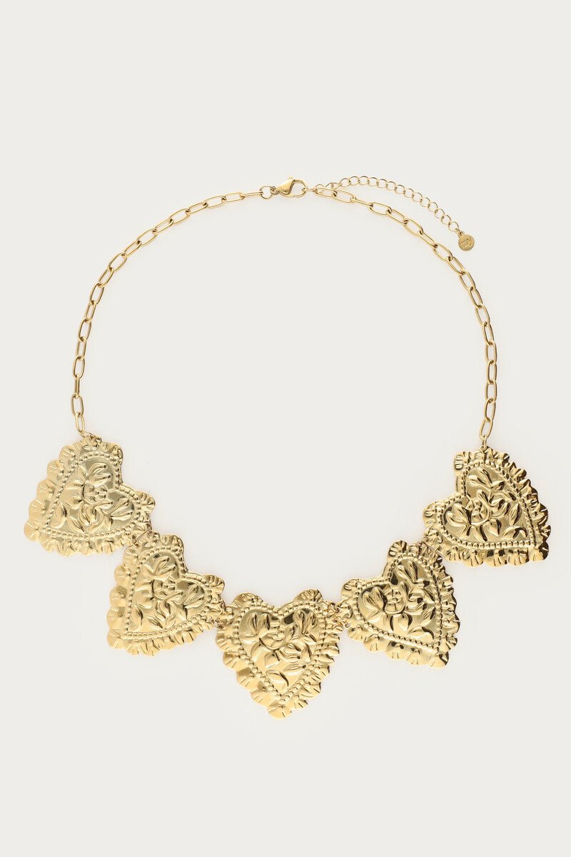 Nomads Statement Necklace with Heart Pendant - Musgo Bazar