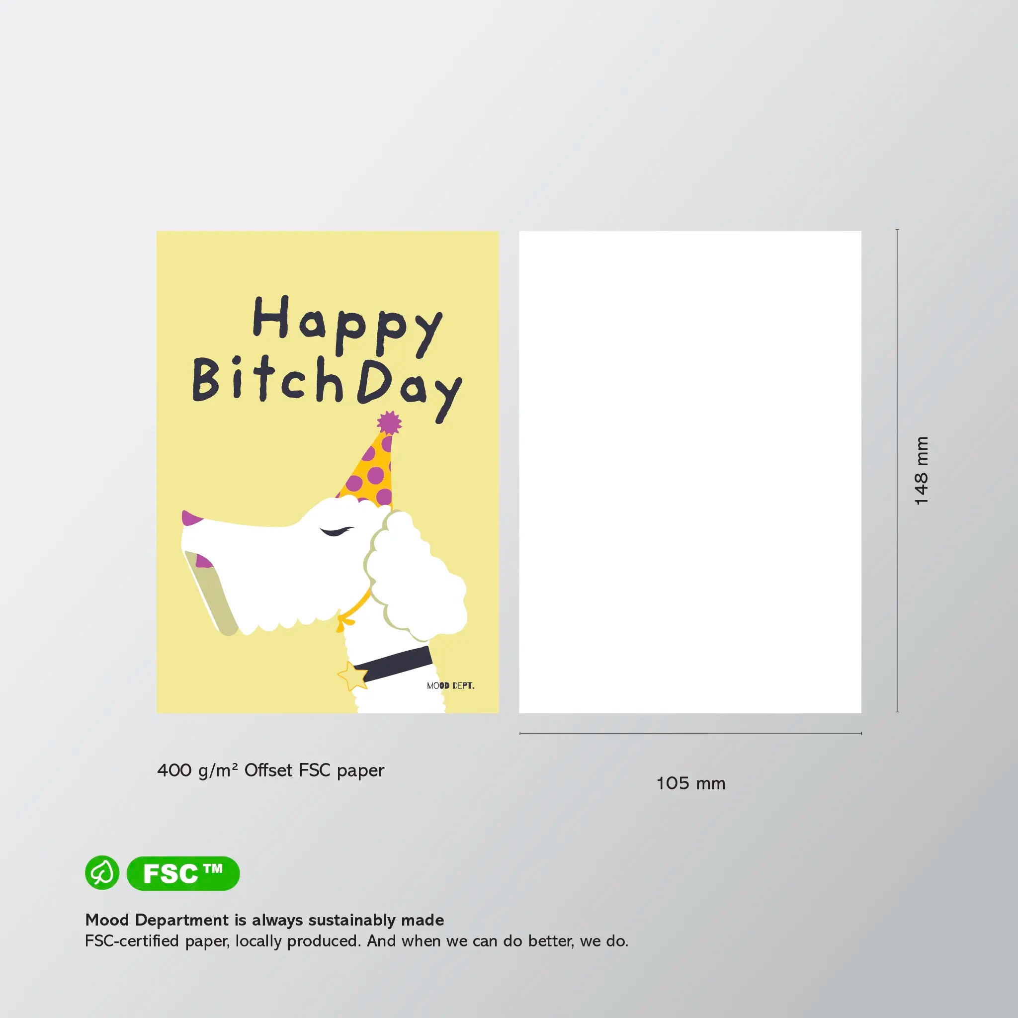 Postcard – Happy BitchDay - Musgo Bazar