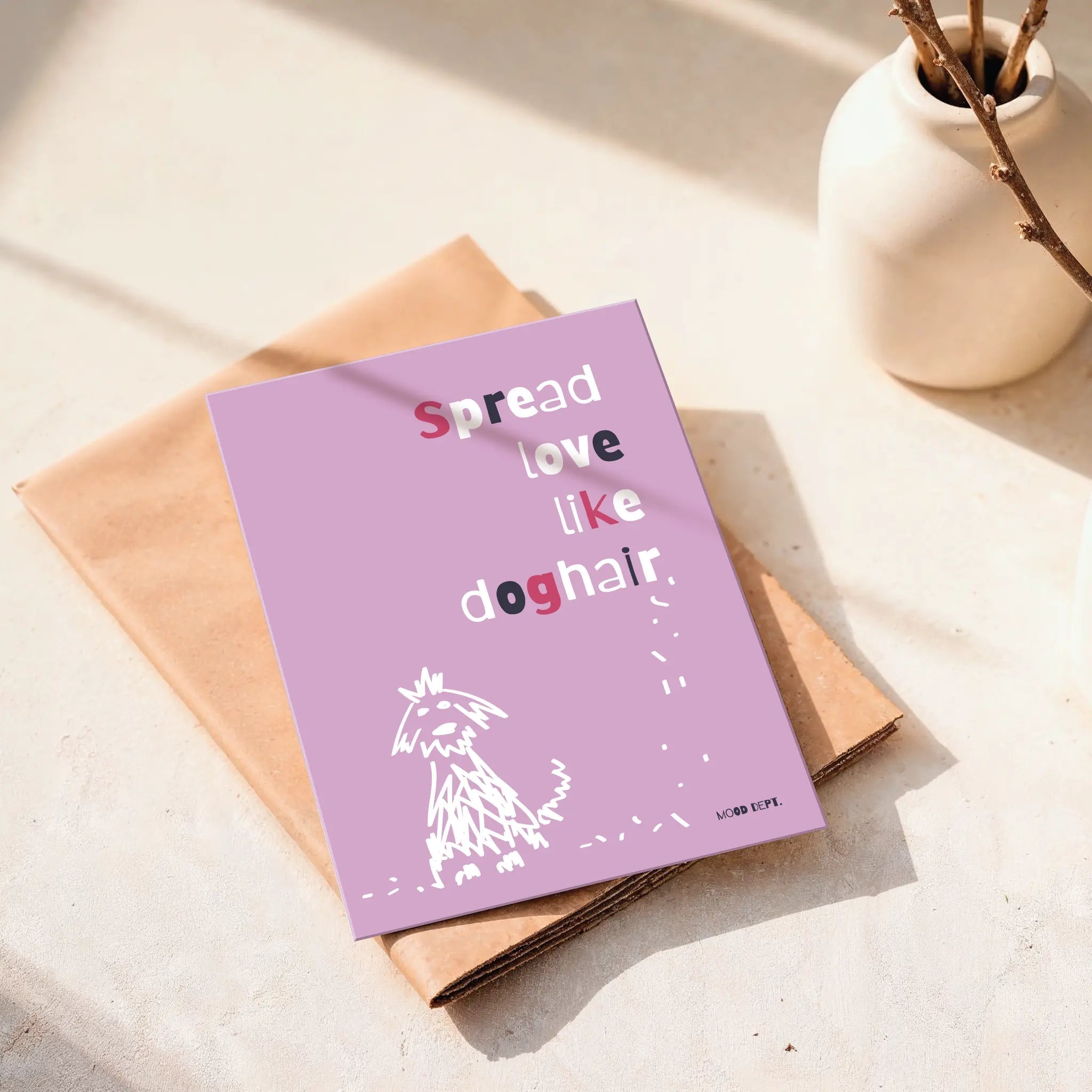 Postcard – Spread love like dog hair - Musgo Bazar