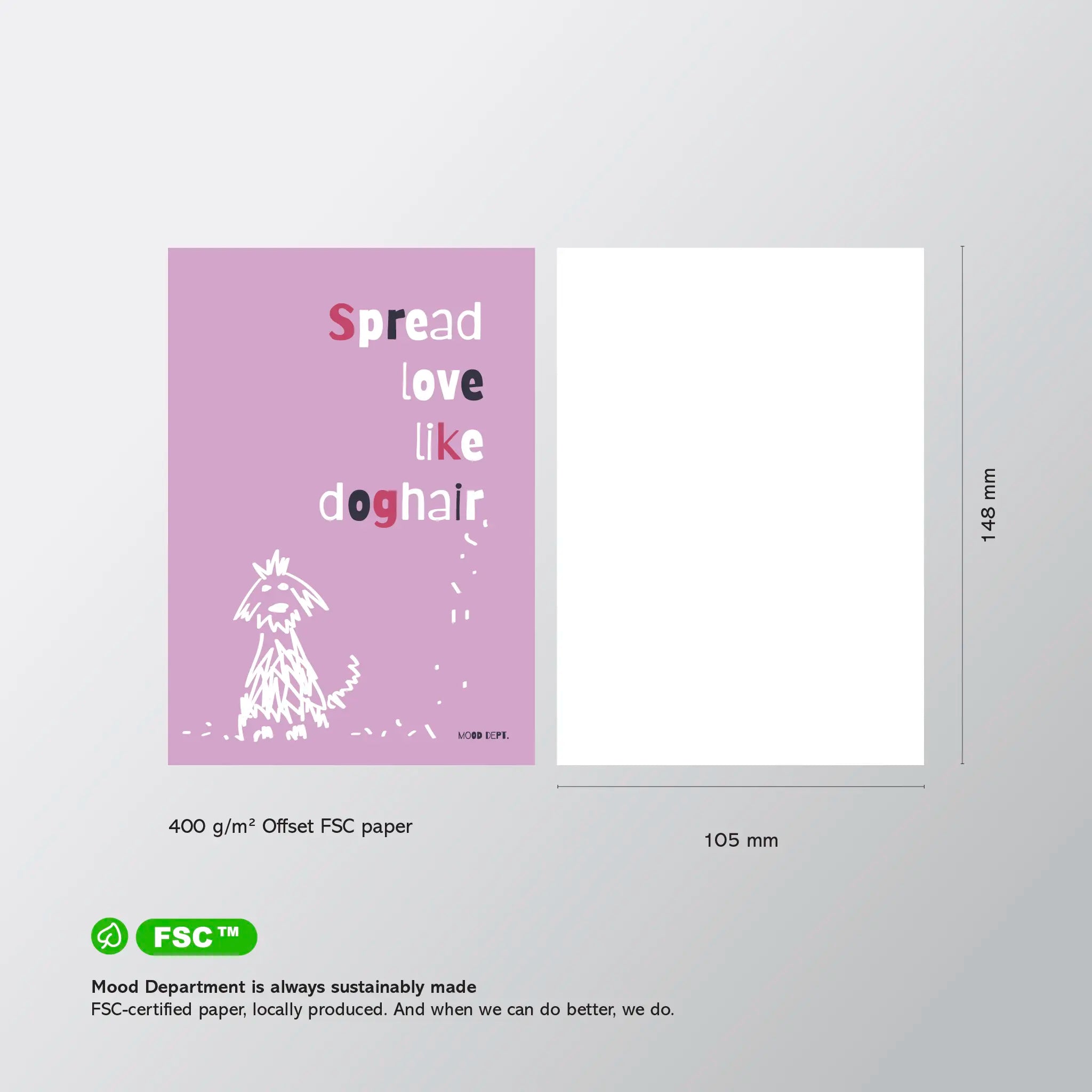 Postcard – Spread love like dog hair - Musgo Bazar