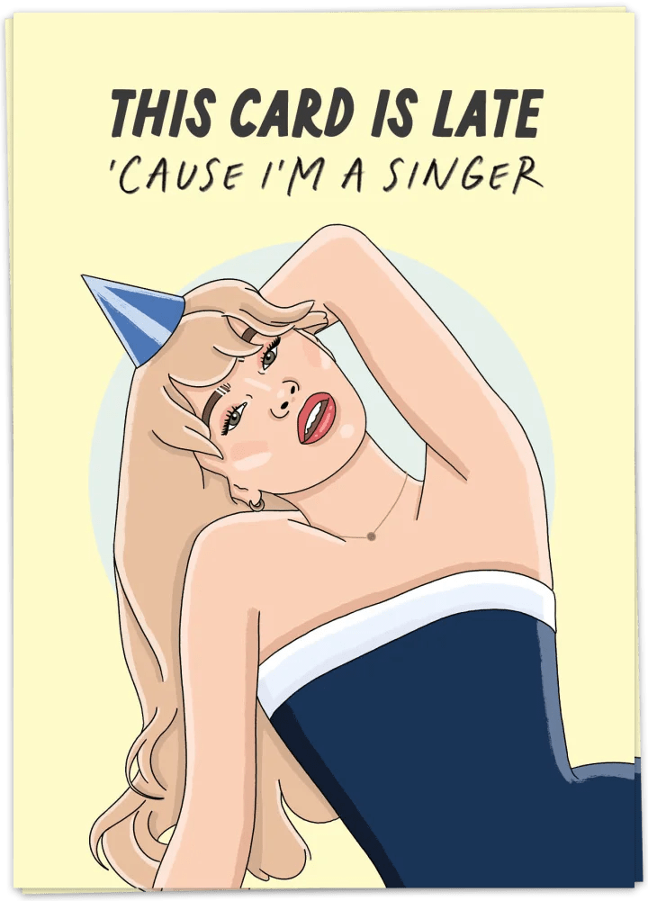 Postcard - This Card Is Late - Musgo Bazar