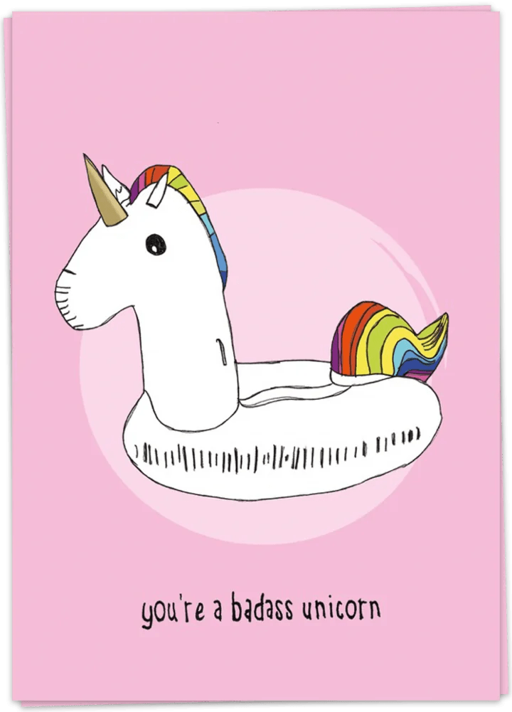 Postcard - You´re A Badass Unicorn - Musgo Bazar