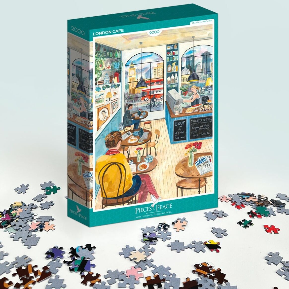 Puzzle - London cafe - Miranda Sofroniouv - 2000 pieces - Musgo Bazar