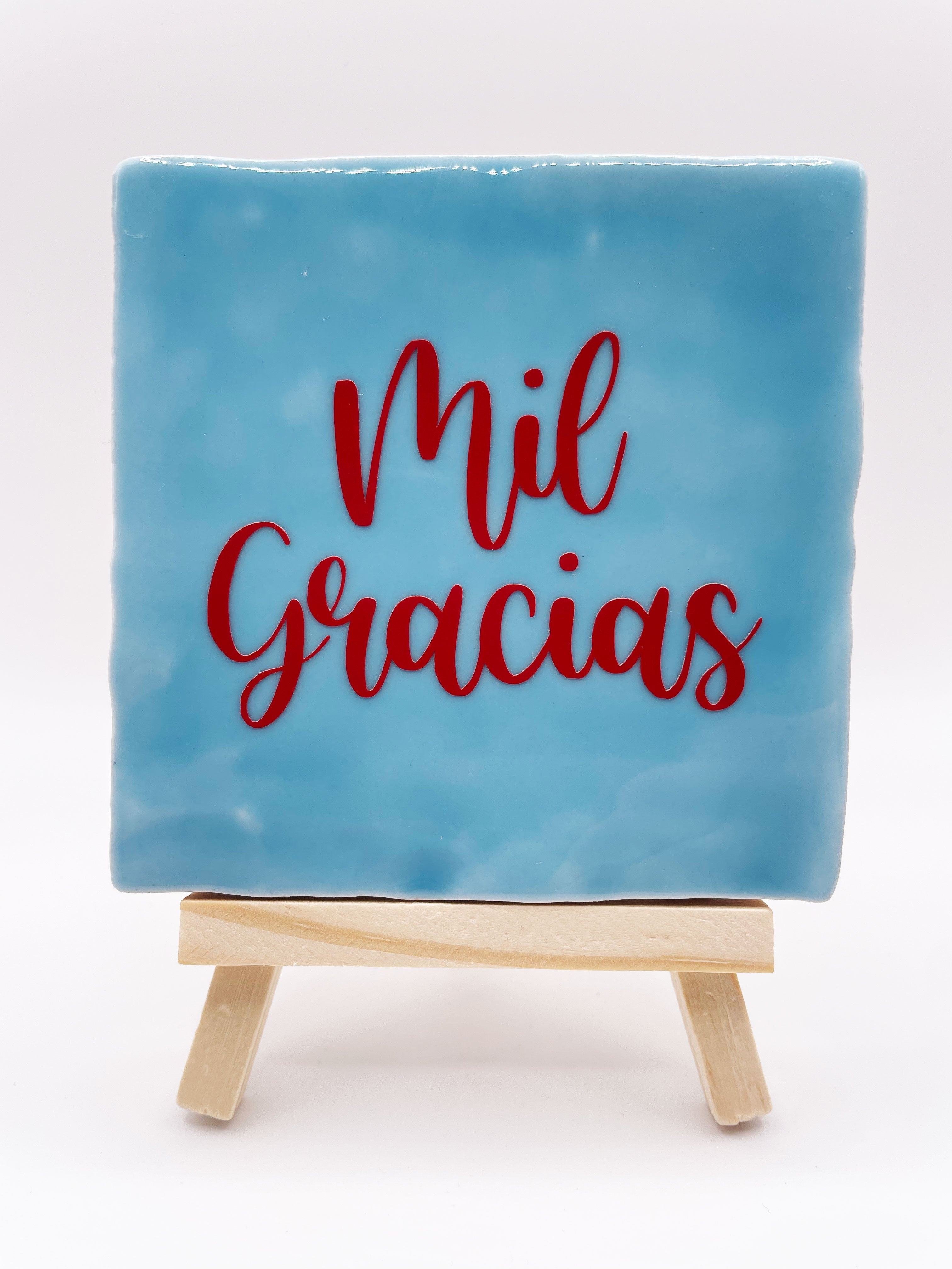 Quote Tile 'Mil Gracias' - Musgo Bazar