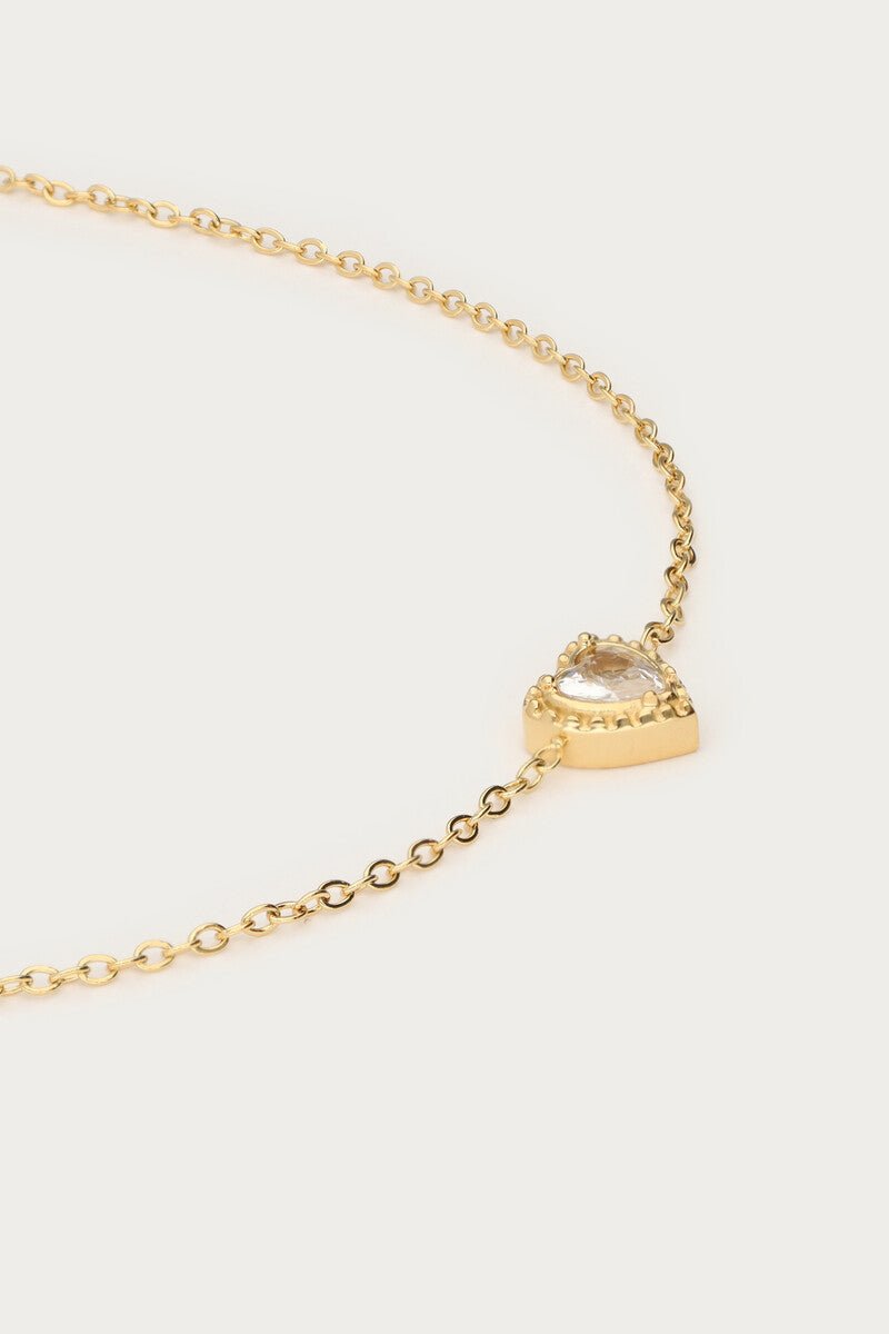 Rhinestone Heart Bracelet – Stainless Steel - Musgo Bazar