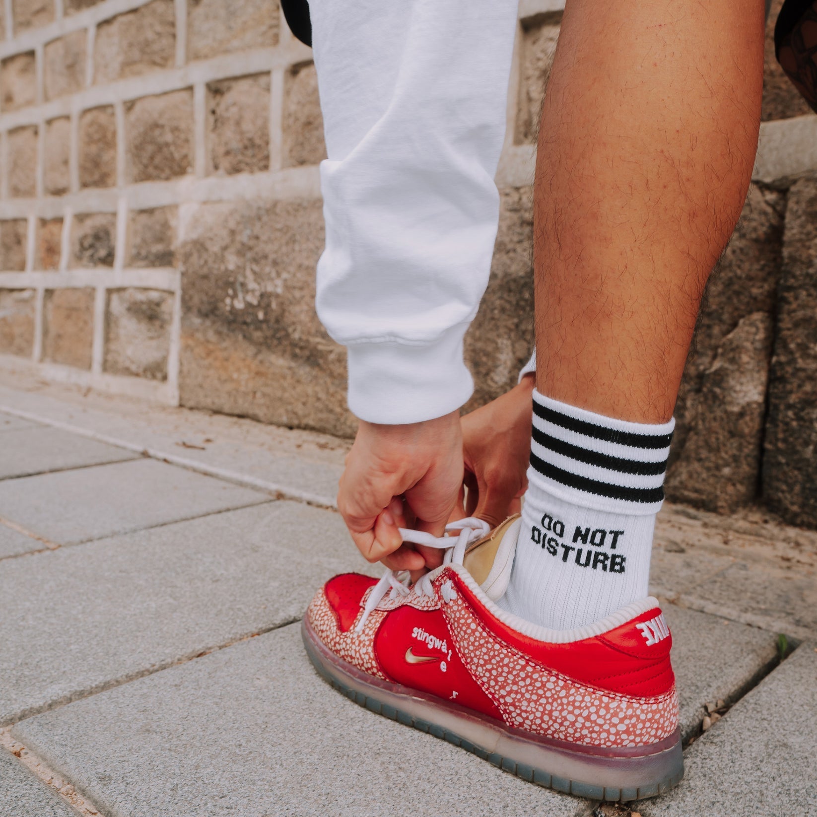 SOCKS Mothersocker White - Do Not Disturb - Black - Musgo Bazar