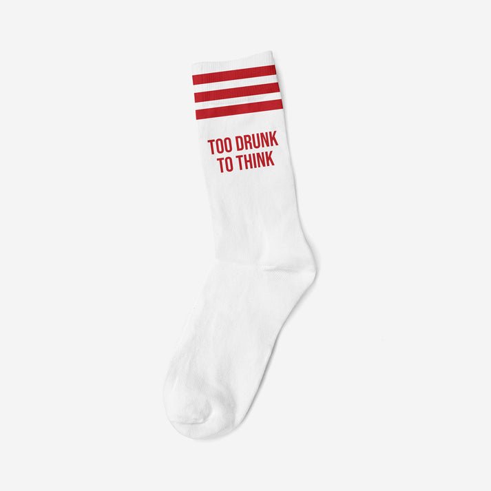 SOCKS Mothersocker White - Too Drunk To Think - Red - Musgo Bazar
