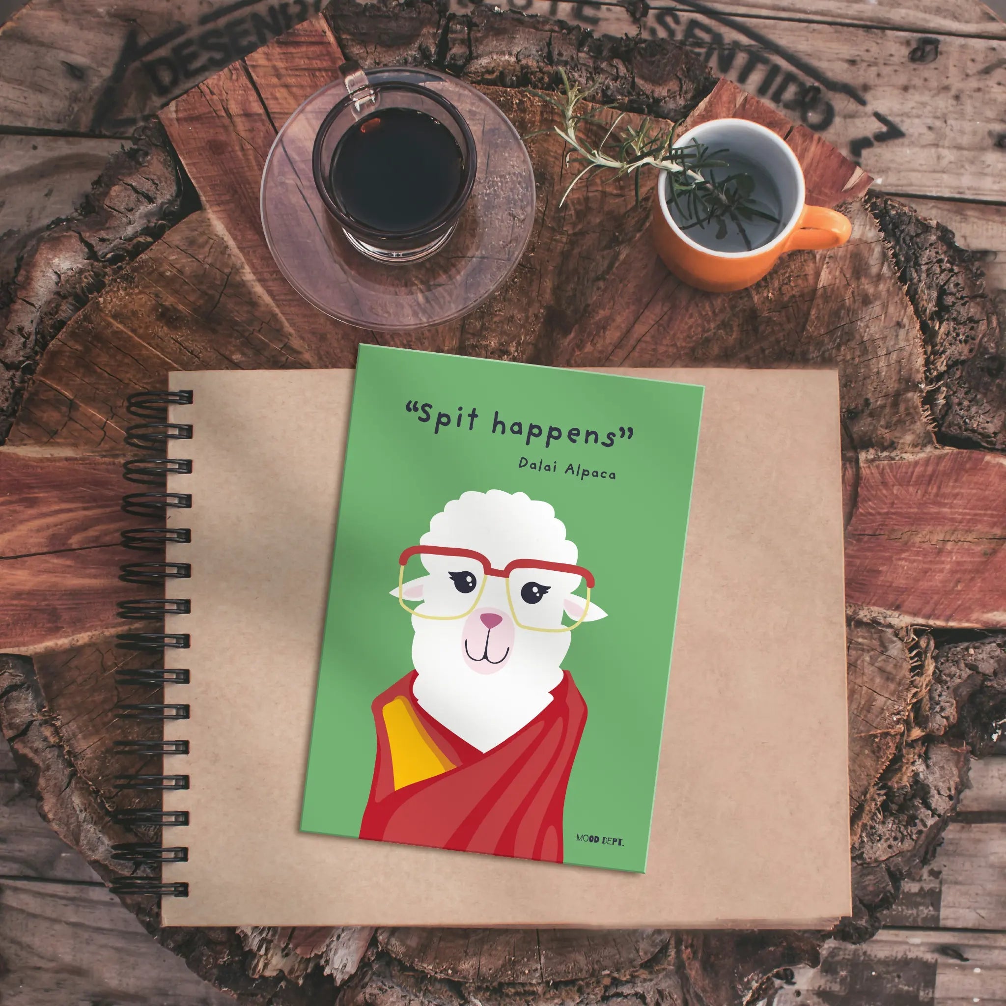 “Spit Happens” Postcard – Dalai Alpaca Edition - Musgo Bazar