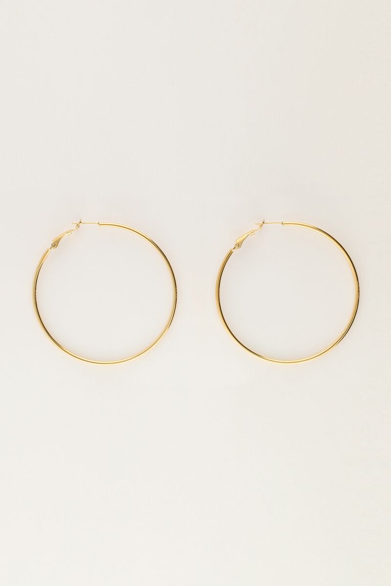 Thin Medium Hoop Earrings – Stainless Steel - Musgo Bazar