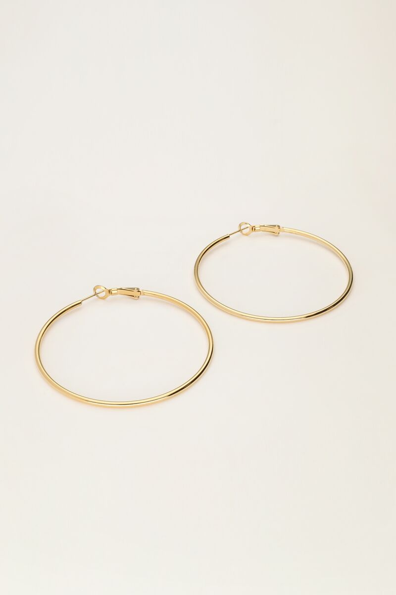 Thin Medium Hoop Earrings – Stainless Steel - Musgo Bazar