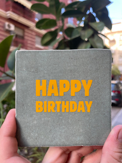 Azulejo Artesanal - Happy Birthday 